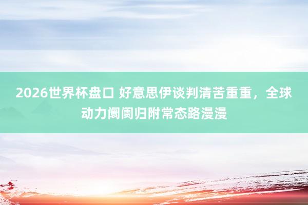 2026世界杯盘口 好意思伊谈判清苦重重,全球动力阛阓归附常态路漫漫