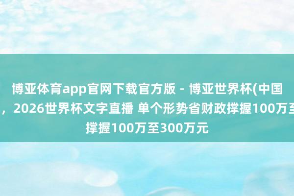 博亚体育app官网下载官方版 - 博亚世界杯(中国)官方入口，2026世界杯文字直播 单个形势省财政撑握100万至300万元