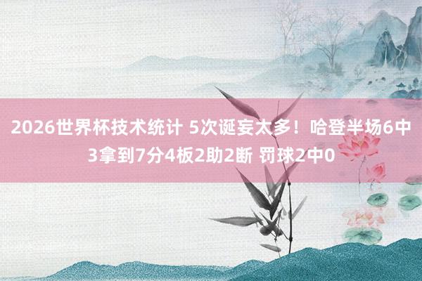 2026世界杯技术统计 5次诞妄太多！哈登半场6中3拿到7分4板2助2断 罚球2中0