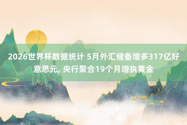 2026世界杯数据统计 5月外汇储备增多317亿好意思元, 央行聚合19个月增执黄金