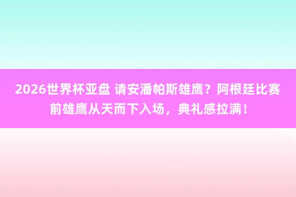 2026世界杯亚盘 请安潘帕斯雄鹰？阿根廷比赛前雄鹰从天而下入场，<a href=