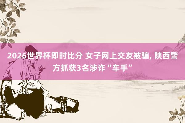 2026世界杯即时比分 女子网上交友被骗， 陕西警方抓获3名涉诈“车手”