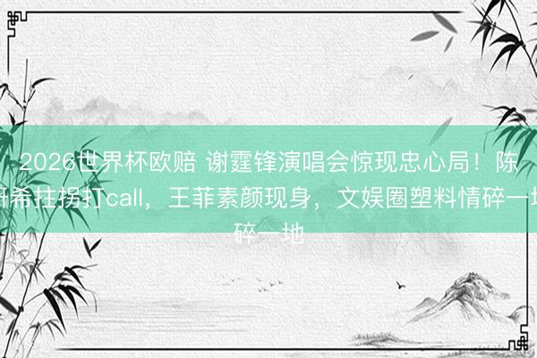 2026世界杯欧赔 谢霆锋演唱会惊现忠心局!陈妍希拄拐打call,王菲素颜现身,文娱圈塑料情碎一地