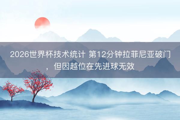 2026世界杯技术统计 第12分钟拉菲尼亚破门,但因越位在先进球无效